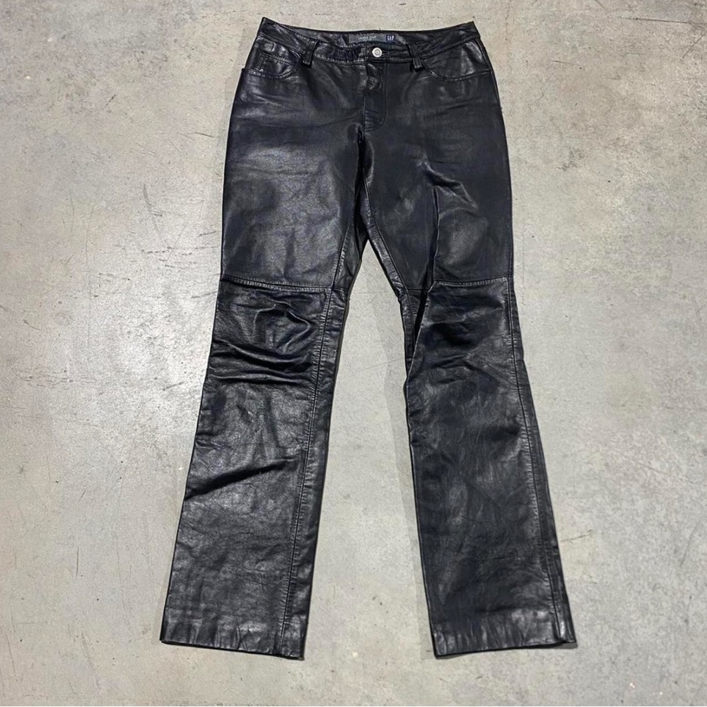 GAP Black Bootcut Leather Pants
